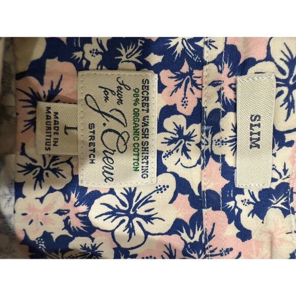 J. Crew slim fit organic cotton womens floral button up blouse L - Picture 3 of 10